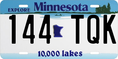 MN license plate 144TQK