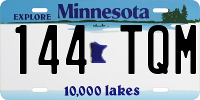 MN license plate 144TQM