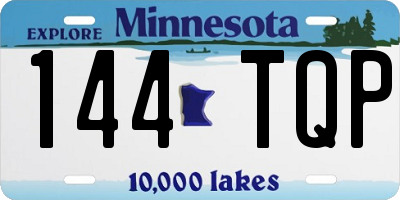 MN license plate 144TQP