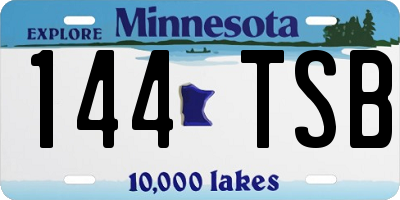 MN license plate 144TSB