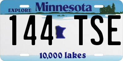 MN license plate 144TSE