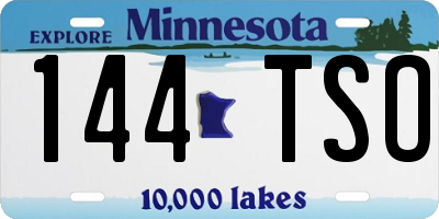 MN license plate 144TSO