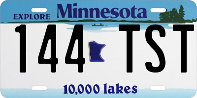 MN license plate 144TST