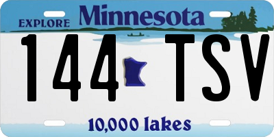 MN license plate 144TSV