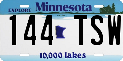 MN license plate 144TSW