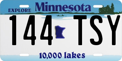 MN license plate 144TSY