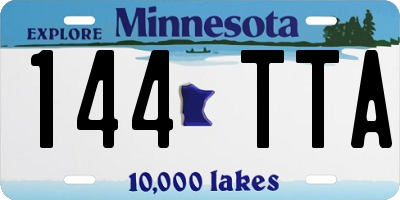 MN license plate 144TTA