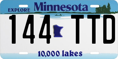 MN license plate 144TTD