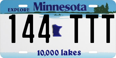 MN license plate 144TTT