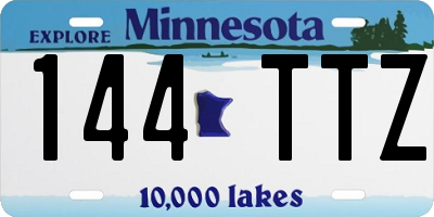 MN license plate 144TTZ