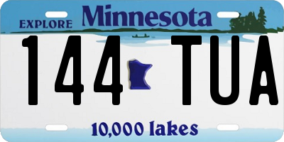 MN license plate 144TUA
