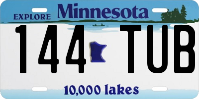 MN license plate 144TUB