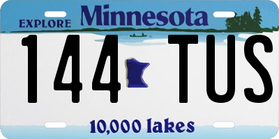 MN license plate 144TUS