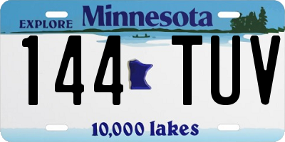 MN license plate 144TUV