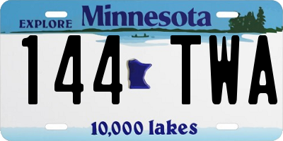 MN license plate 144TWA