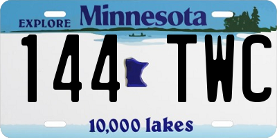 MN license plate 144TWC