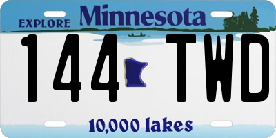 MN license plate 144TWD