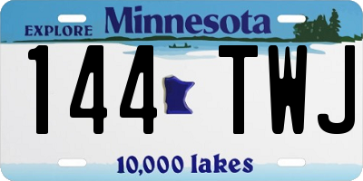 MN license plate 144TWJ