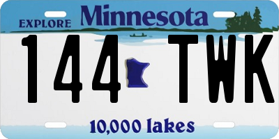 MN license plate 144TWK