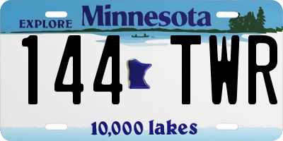 MN license plate 144TWR