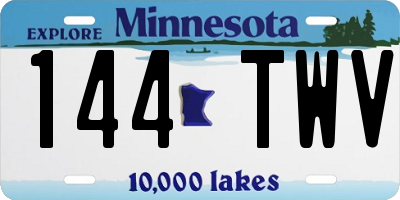 MN license plate 144TWV