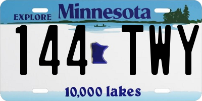 MN license plate 144TWY
