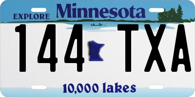 MN license plate 144TXA