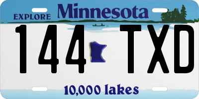 MN license plate 144TXD