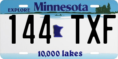 MN license plate 144TXF
