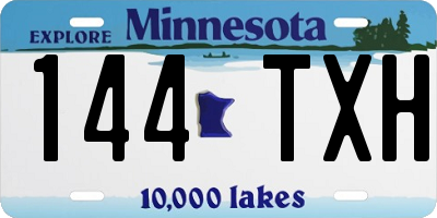 MN license plate 144TXH