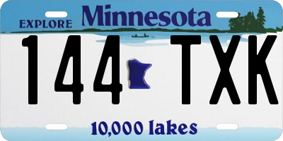 MN license plate 144TXK