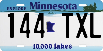 MN license plate 144TXL