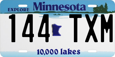 MN license plate 144TXM