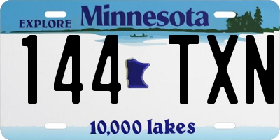 MN license plate 144TXN