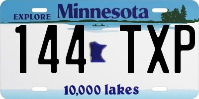 MN license plate 144TXP