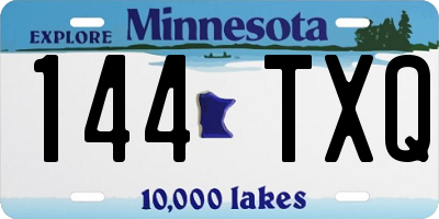 MN license plate 144TXQ