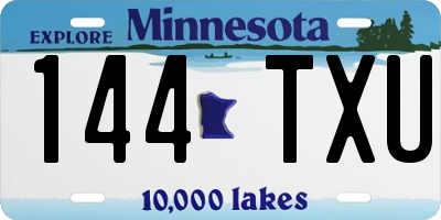 MN license plate 144TXU