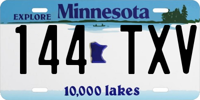 MN license plate 144TXV