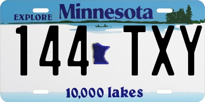 MN license plate 144TXY