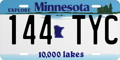 MN license plate 144TYC