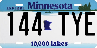 MN license plate 144TYE