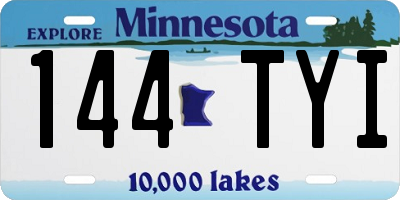 MN license plate 144TYI