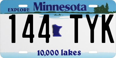 MN license plate 144TYK
