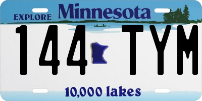 MN license plate 144TYM