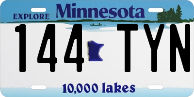 MN license plate 144TYN