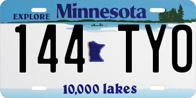 MN license plate 144TYO