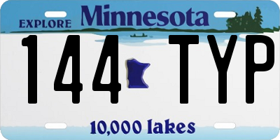 MN license plate 144TYP