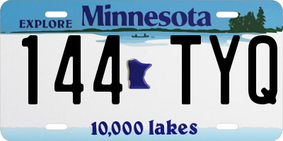 MN license plate 144TYQ
