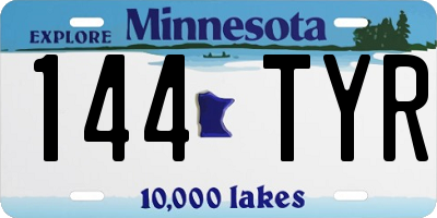 MN license plate 144TYR