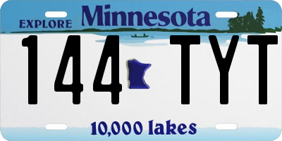MN license plate 144TYT